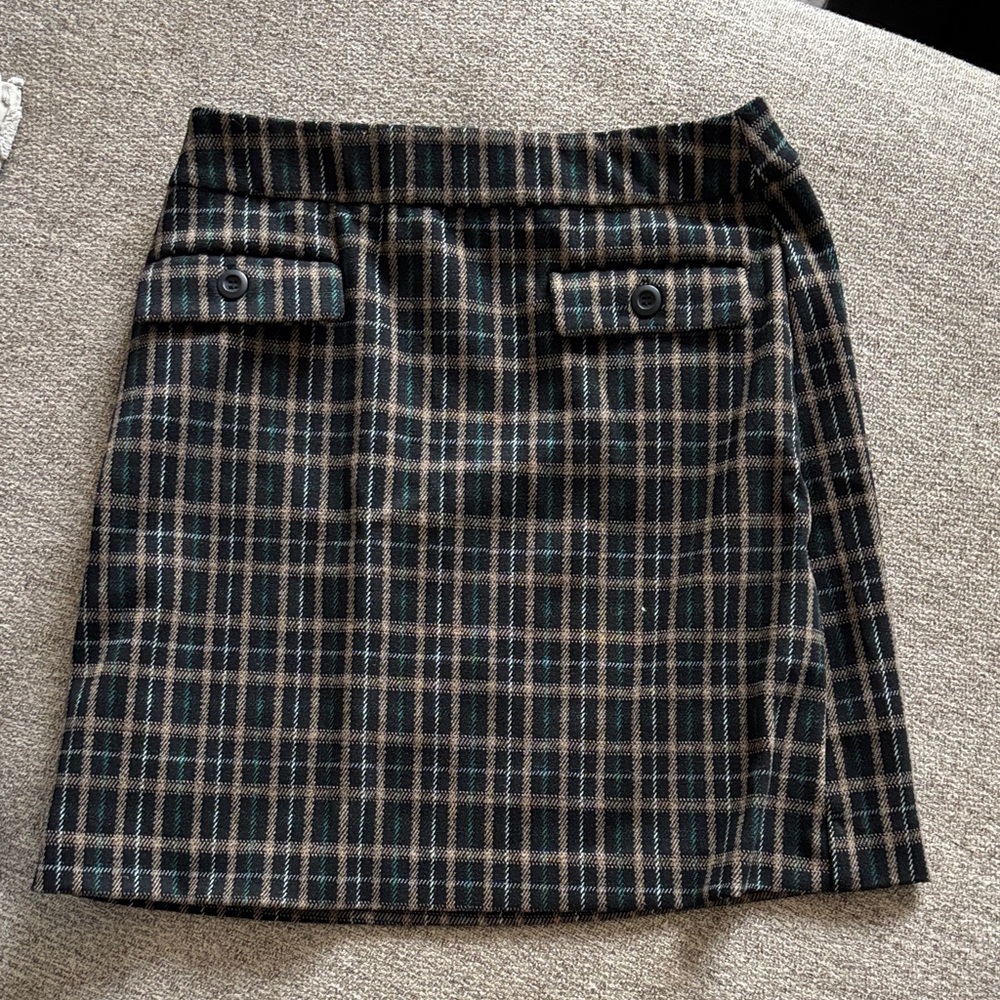 Elegant Black Plaid Pencil Skirt